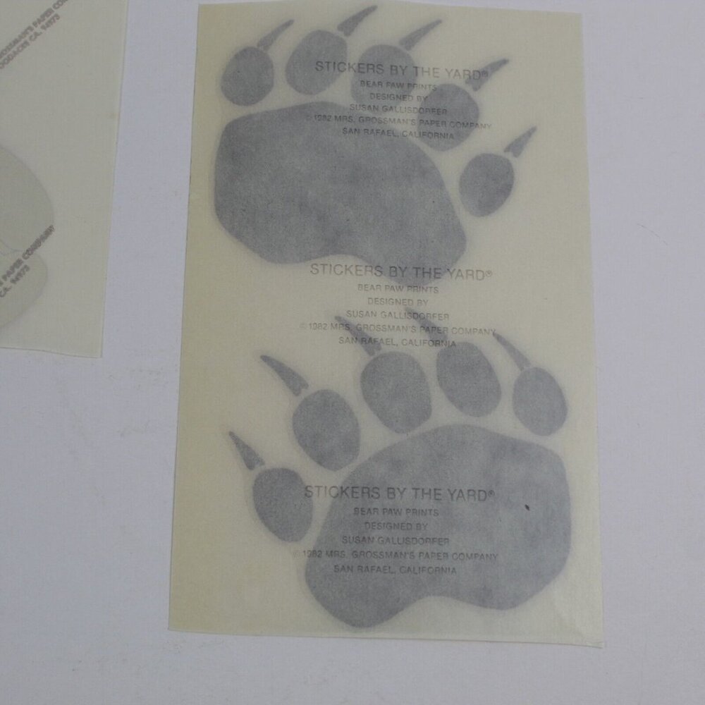 Vintage LOT 1980's Mrs Grossman's Stickers Teddy Bear Paw Print - Picture 12 of 13